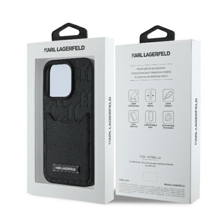 Karl Lagerfeld Cardslots Monogram - Case for iPhone 16 Pro Max (black)