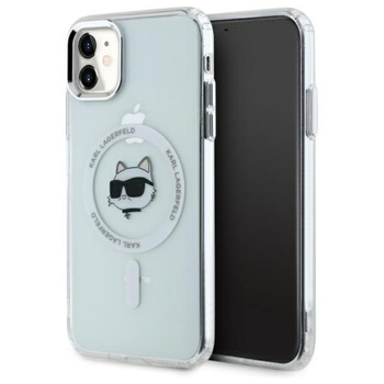 Karl Lagerfeld IML Metal Choupette Head MagSafe - Coque iPhone 11 (blanc)