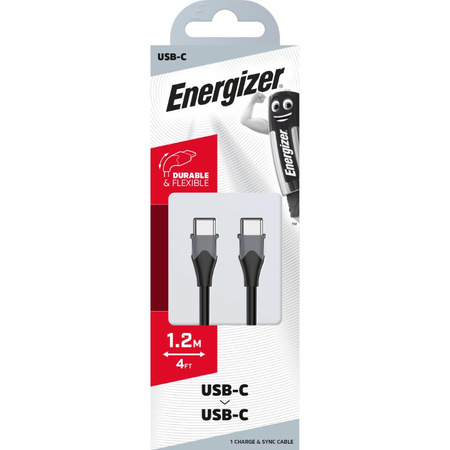 Energizer Classic - propojovací kabel USB-C na USB-C 1,2 m (černý)