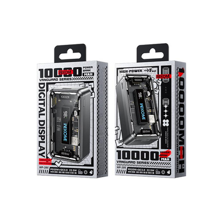 WEKOME WP-395 Vanguard Series - Power bank 10000 mAh Super Charging PD 20W + QC 22.5W (Black)
