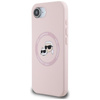 Karl Lagerfeld Silicone Karl & Choupette Heads MagSafe - Coque pour iPhone 16e (rose)