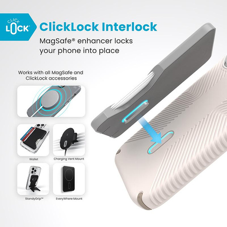 Speck Presidio2 Grip ClickLock & MagSafe - iPhone 16 Pro Case (Bleached Bone / Heirloom Gold / Hazel Brown)