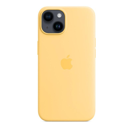 Apple szilikon tok - Szilikon tok MagSafe funkcióval iPhone 14 készülékhez (halványsárga)