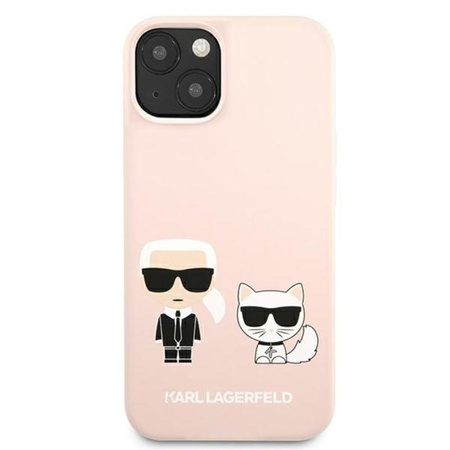 Karl Lagerfeld Slilicone Karl & Choupette - Coque pour iPhone 13 Mini (rose)