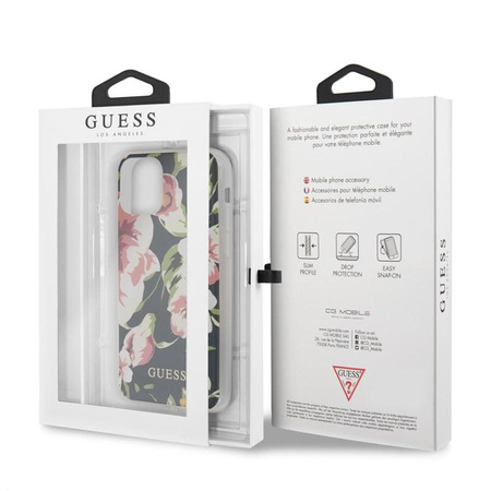 Guess Flower Shiny Collection N3 - iPhone 11 Pro Case (Navy)