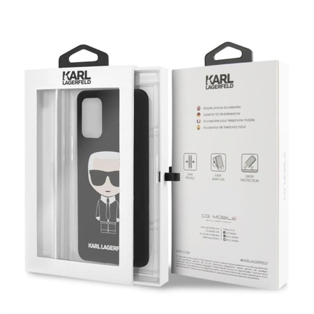 Pouzdro Karl Lagerfeld Fullbody Silicone Iconic - Samsung Galaxy S20+ (černé)