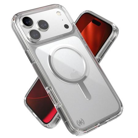Speck Presidio Perfect Clear MagSafe - iPhone 17 Pro Max Case (Clear / Silver)