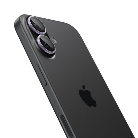 Spigen Optik Pro GLAS.TR EZ Fit Camera Protector 2-Pack - Schutzglas für Kameralinse für iPhone 16 / 16 Plus / 17 (Lila)