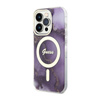 Guess Golden Marble MagSafe - Case for iPhone 14 Pro (Purple)