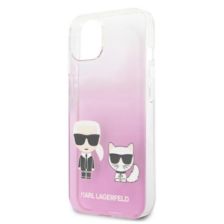 Karl Lagerfeld Ikonik & Choupette - pouzdro pro iPhone 13 Mini (růžové)