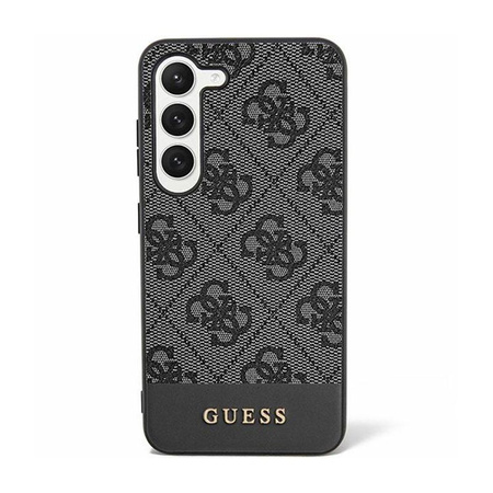 Guess 4G Bottom Stripe Metall Logo Kollektion - Samsung Galaxy S24 Tasche (schwarz)
