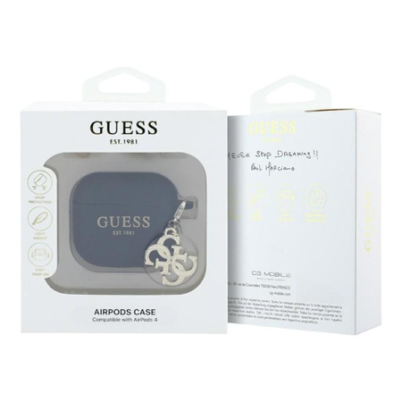 Guess Silicone 4G Charm - AirPods 4 Gehäuse (schwarz)