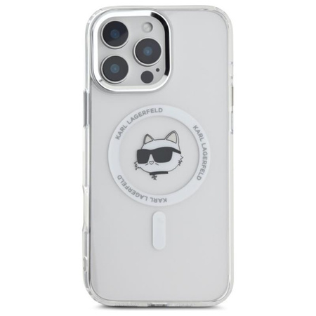 Karl Lagerfeld IML Metal Choupette Head MagSafe - Case for iPhone 16 Pro Max (white)