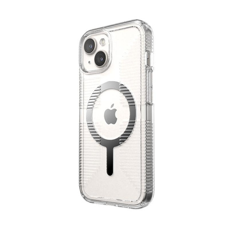 Speck Gemshell Grip + MagSafe - Tasche für iPhone 16e / iPhone 15 / iPhone 14 / iPhone 13 (Clear / Chrome Finish)