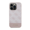 Guess 4G Bottom Stripe Metall Logo Kollektion - iPhone 15 Pro Tasche (rosa)