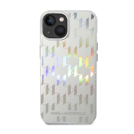 Karl Lagerfeld Monogram Iridescent - iPhone 14 Plus Tasche (silber)