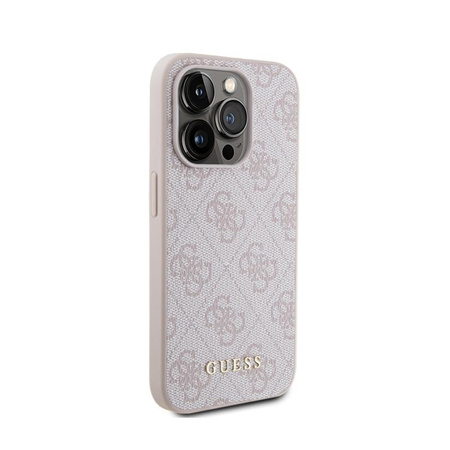 Guess 4G Metal Gold Logo - pouzdro pro iPhone 15 Pro (růžové)