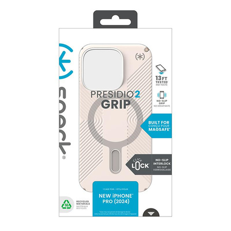 Speck Presidio2 Grip ClickLock & MagSafe - pouzdro pro iPhone 16 Pro (bělená kost / zlaté dědictví / hnědá líska)