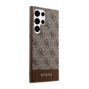 Guess 4G Bottom Stripe Metal Logo Collection - Case for Samsung Galaxy S23 Ultra (Brown)