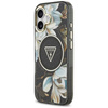 Guess IML Glitter Flowers Triangle MagSafe - Pouzdro iPhone 17 (černý)
