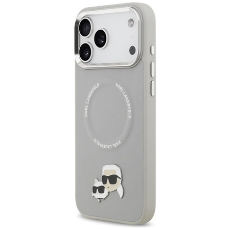 Karl Lagerfeld Karl & Choupette Pins MagSafe - Hülle für iPhone 17 Pro Max (grau)