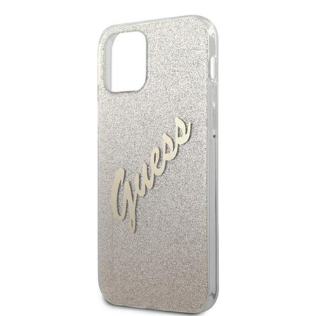 Guess Glitter Gradient Script - iPhone 12 Pro Max Tasche (Gold)