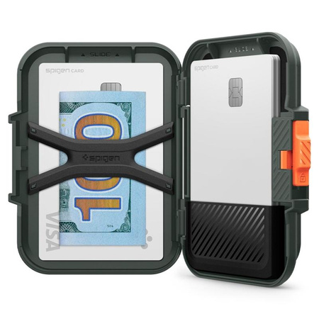 Spigen Lock Fit MagSafe - Magnetische Brieftasche (Militärgrün)