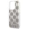 Karl Lagerfeld Monogram Liquid Glitter - Case for iPhone 14 Pro Max (Silver)