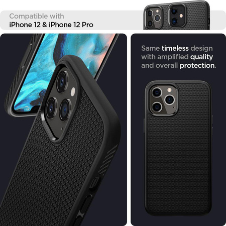 Spigen Liquid Air - Hülle für iPhone 12 Pro / iPhone 12 (Schwarz)