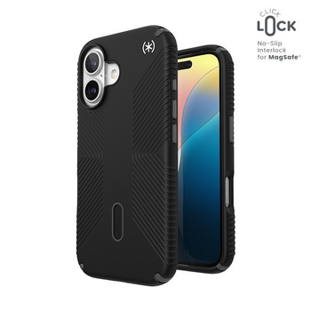 Speck Presidio2 Grip ClickLock & MagSafe - pouzdro pro iPhone 16 (černé / břidlicově šedé / bílé)