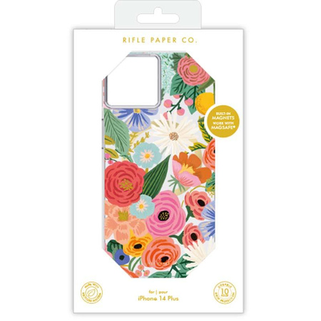 Rifle Paper Clear MagSafe – Hülle für iPhone 14 Plus (Garden Party Blush)