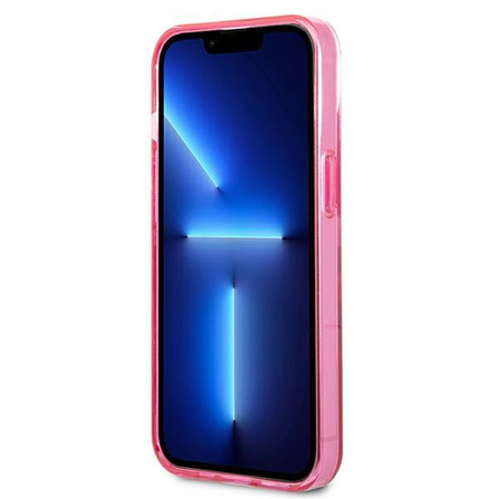 Karl Lagerfeld Gradient Ikonik Karl & Choupette- Hülle für iPhone 13 mini (Rosa)