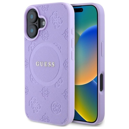 Guess Saffiano Peony Classic Logo MagSafe - Case for iPhone 16 (purple)