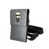 Karl Lagerfeld Monogram Ikonik Patch Wallet Phone Bag - Tasche für Smartphone und Zubehör (Silber)