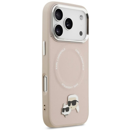 ETUI DO IPHONE 17 PRO do MAGSAFE KARL LAGERFELD ORYGINALNE RÓŻOWE SKÓRZANE