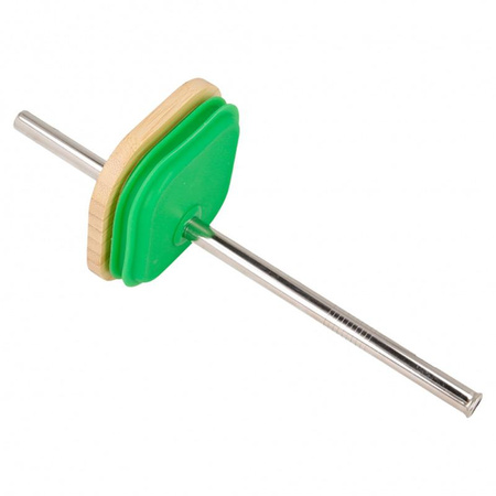 Quokka Liquid Cube - Bicchiere in vetro da 540 ml con cannuccia in acciaio inossidabile (verde)