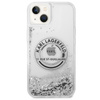 Karl Lagerfeld Liquid Glitter Round RSG Logo Case - pouzdro pro iPhone 14 Plus (stříbrné)