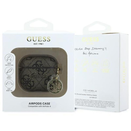 Guess 4G Charm Collection - Pouzdro pro AirPods 4 (Hnědá)