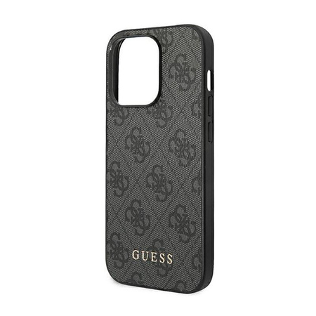Guess 4G Metall Gold Logo - iPhone 14 Pro Max Tasche (grau)