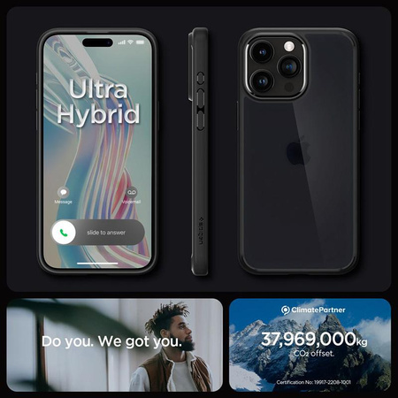 Spigen Ultra Hybrid - Coque pour iPhone 15 Pro (Frost Black)