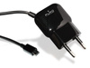 PURO Mini utazási töltő - Hordozható hálózati töltő Micro USB kábellel (fekete)