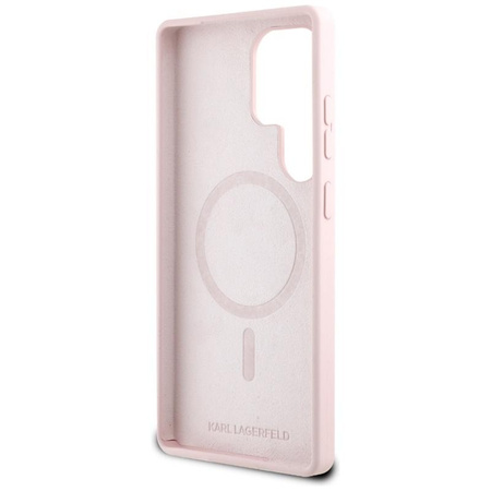 Karl Lagerfeld Silicone Double Heads And Circle MagSafe - Case for Samsung Galaxy S25 Ultra (Pink)