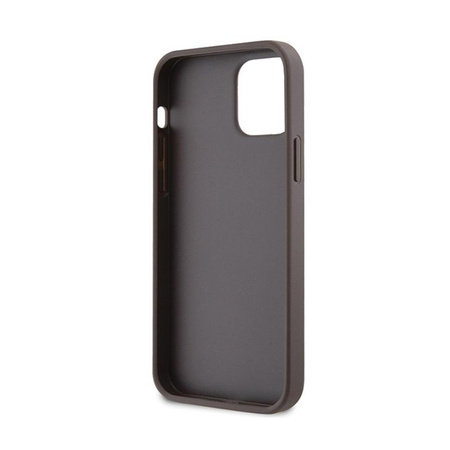 Guess Crossbody 4G fém logó - iPhone 12 / iPhone 12 Pro tok (barna)