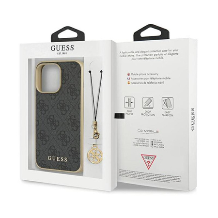 Guess 4G Charms Kollektion - Hülle für  iPhone 14 Pro (grau)