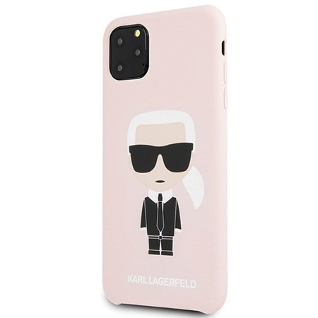 Pouzdro Karl Lagerfeld Fullbody Silicone Iconic - iPhone 11 Pro Max (růžové)