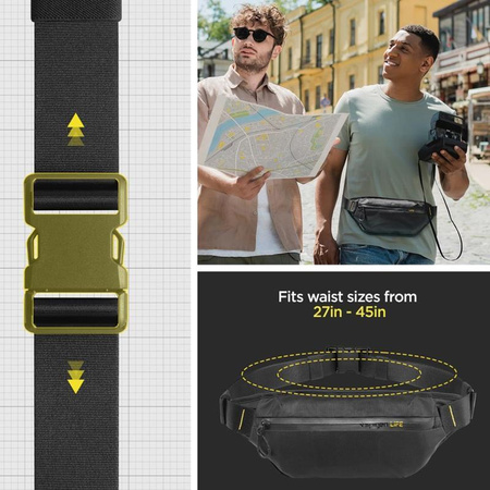 Spigen KD411 Waist Bag Klasden - Tasche für Telefon / Gürteltasche (Schwarz)