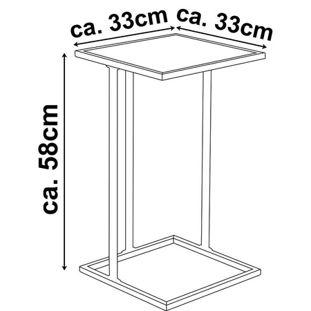 Arti Casa - Table d'appoint, aide 58 cm (noir)