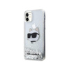 Karl Lagerfeld Liquid Glitter NFT Choupette Head - iPhone 11 tok (ezüst)
