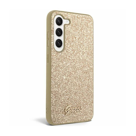 Guess Glitter Flakes Metal Logo Case - Tasche für Samsung Galaxy S24+ (gold)