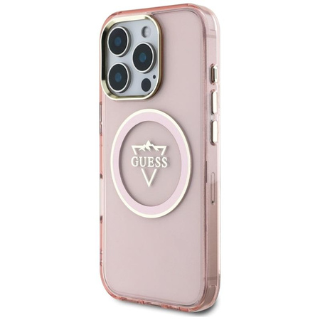 Guess IML Metal Mountain Logo MagSafe - tok iPhone 16 Pro készülékhez (rózsaszín)